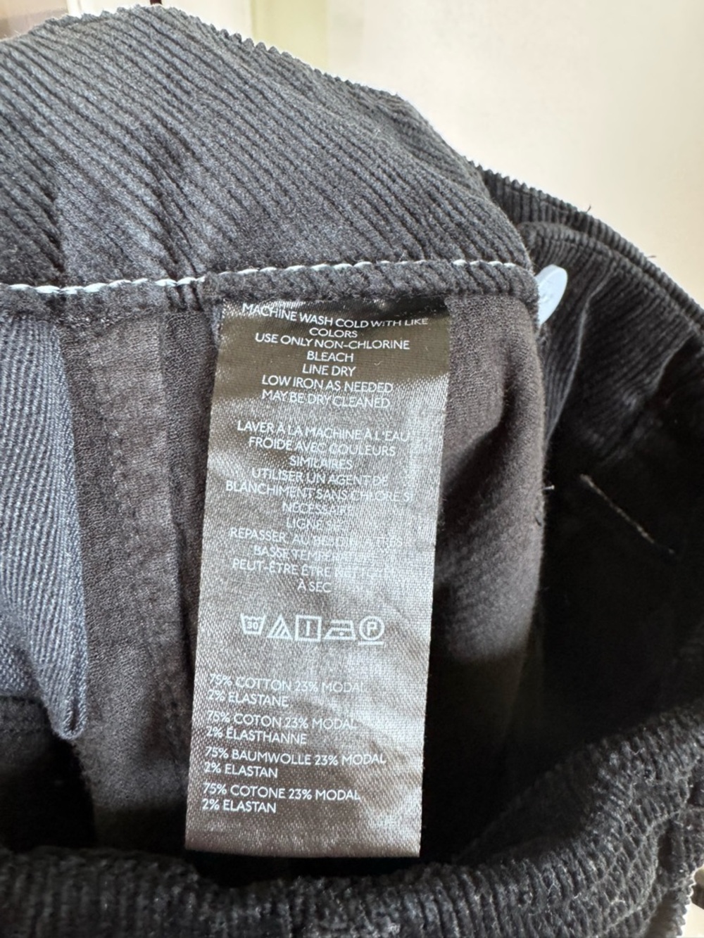 Anthropologie Maeve Colette Corduroy Full Length Wide-Leg Pants Black size 25 - Picture 10 of 10